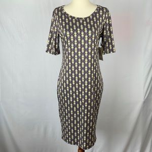 NWT LuLaRoe Geometric Pattern Julia Style Soft Short Sleeve Dress - Size Small